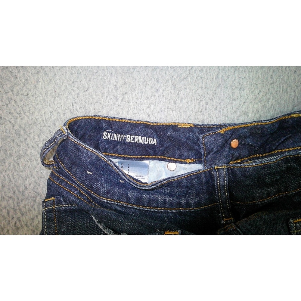American Eagle Bermuda Shorts Women 4 Stretch‎ Low Rise Cuffed Fringe Hem Y2K - Picture 6 of 10